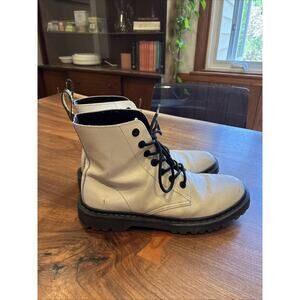 Dr. Martens Ankle Combat Boots Luana AW004 White Leather Lace-Up Women’s Size 11